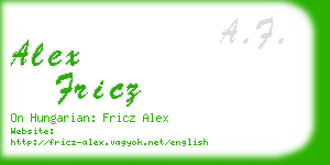 alex fricz business card